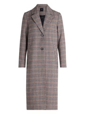 Zero Karomantel aus Wollmischung in BeigeBrown