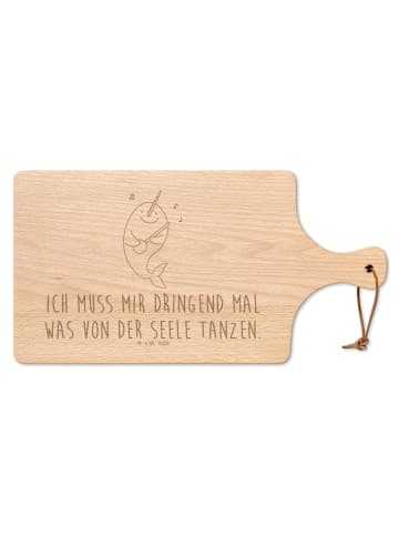 Mr. & Mrs. Panda Frühstücksbrett Narwal Gitarre mit Spruch in Transparent