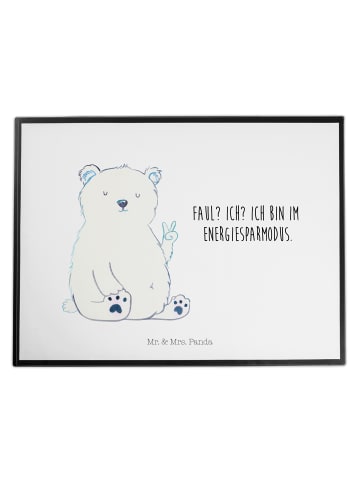 Mr. & Mrs. Panda Schreibtischunterlage Eisbär Faul mit Spruch in Weiß