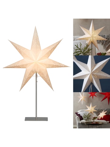 STAR Trading Tischlampe Stern 'Sensy', weiß, 78cm in Weiß