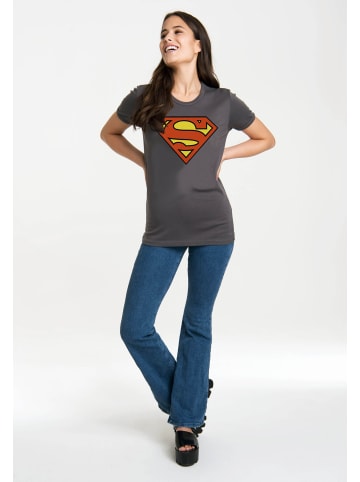 Logoshirt T-Shirt Superman Logo in grau