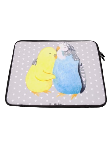 Mr. & Mrs. Panda Laptop Tasche Wellensittich Liebe ohne Spruch in Grau Pastell
