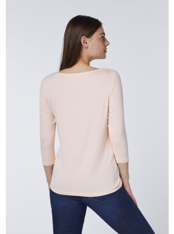Detto Fatto Longsleeve mit weitem Ausschnitt und gecroppten Ärmeln in Pink