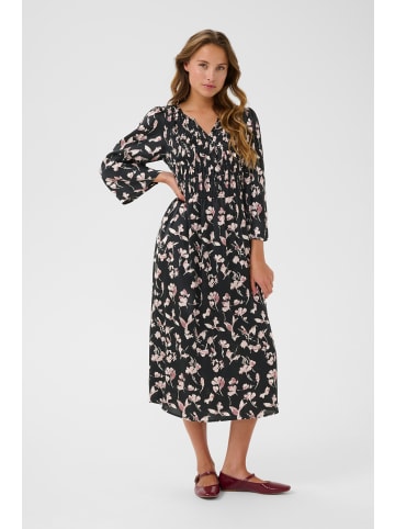 Kaffe Kleid KAmagda Loose fit in Black/Light Purple Flowers