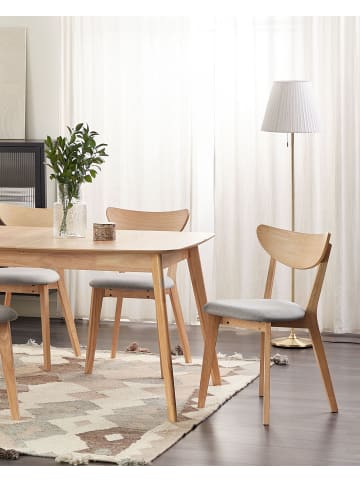 Beliani 2er-Set Esszimmerstuhl ERIE in Braun/Grau