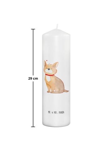Mr. & Mrs. Panda Kerze Hund Glück ohne Spruch in Weiß