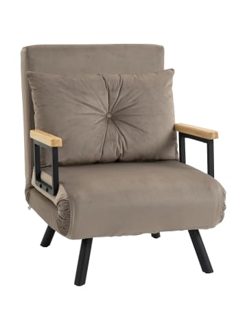 HOMCOM Schlafsofa-63L x 73B x 81H cm-Braun