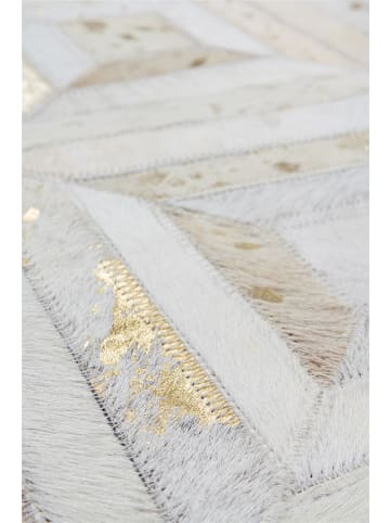 Kayoom Kurzflor Teppich Spark 410 in creme - gold - rechteckig