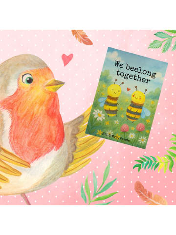 Mr. & Mrs. Panda Grußkarte Biene Verliebt Design mit Spruch in Weiß