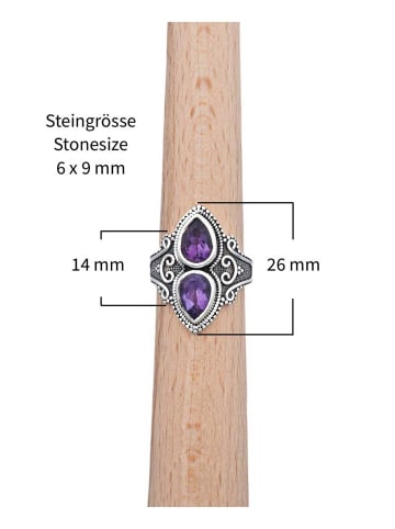 mantraroma 925er Silber - Ringe mit Amethyst facettiert