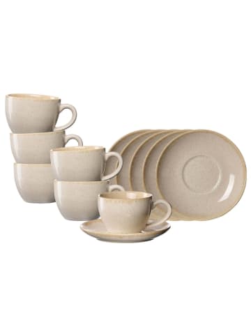 Ritzenhoff & Breker 6er Set Kaffeetassen mit Untertassen Sahara 230 ml in Creme