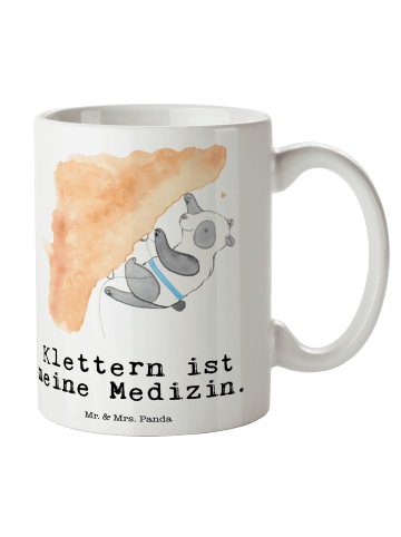 Mr. & Mrs. Panda Tasse Panda Klettern mit Spruch in Weiß