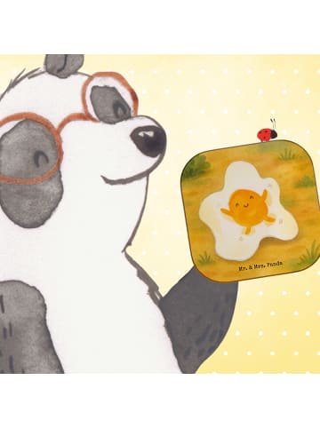 Mr. & Mrs. Panda Untersetzer für Gläser Spiegelei Ei Design ohne... in Weiß