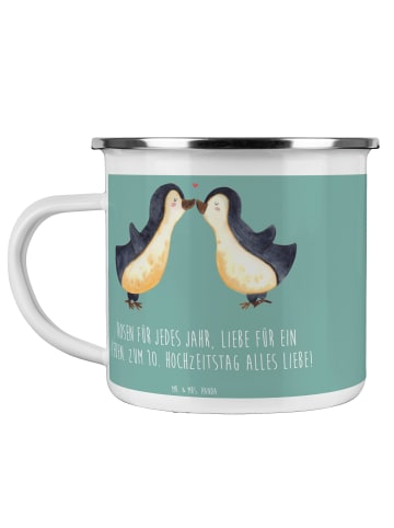 Mr. & Mrs. Panda Kaffeetasse 10. Hochzeitstag Rosenhochzeit mit ... in Meeresbrise