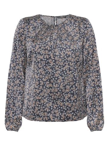 Zero  Satinbluse mit Druck in Dark BlueCream