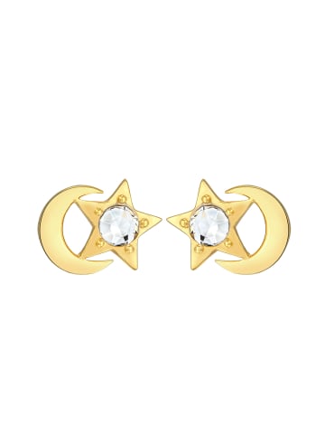 Elli Ohrringe 925 Sterling Silber Astro, Halbmond, Sterne, Stern in Gold