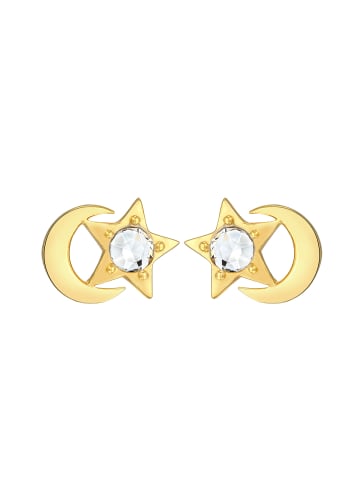 Elli Ohrringe 925 Sterling Silber Halbmond, Astro, Sterne in Gold