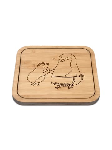 Mr. & Mrs. Panda Getränkeuntersetzer Pinguin mit Kind ohne Spruch in Transparent