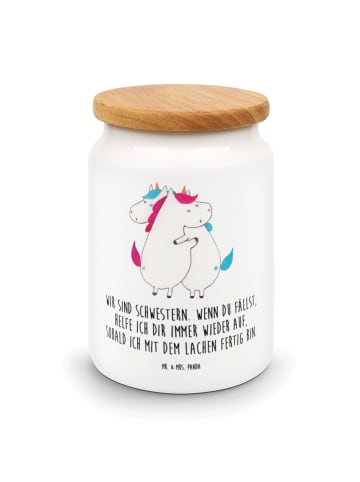 Mr. & Mrs. Panda Aromadose Einhörner Umarmen mit Spruch in Weiß
