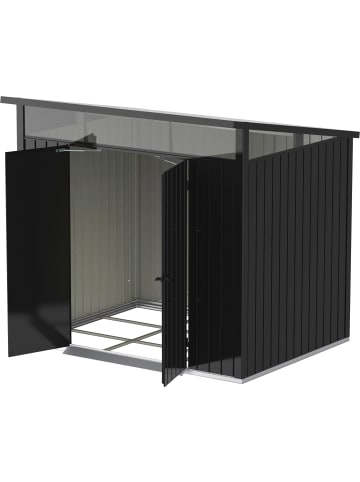 VCM  Metall Gerätehaus 249x231 Gartenhaus Flügeltür in Anthrazit