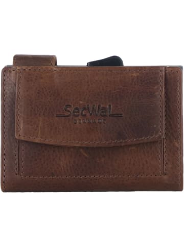 SecWal SecWal 2 Kreditkartenetui Geldbörse RFID Leder 9 cm in braun