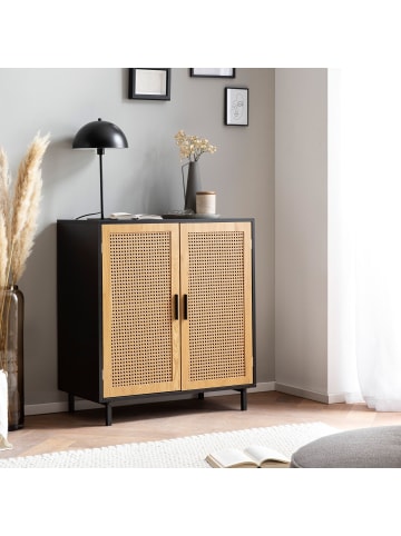 FineBuy Sideboard in Schwarz / MDF / 80x40x87