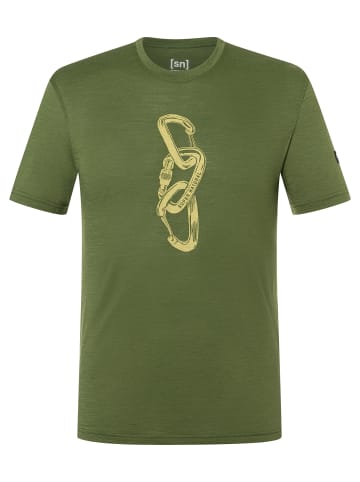 super.natural Merino T-Shirt CARABINERI in grün