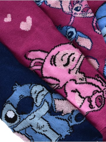 Disney 5er Pack Disney Lilo & Stitch Socken Angel Söckchen Blau/Pink in blau/rosa
