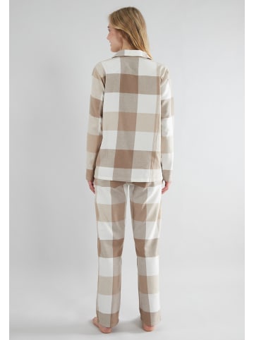 Tom Tailor Pyjama Haarlem in braun-mittel-Karo