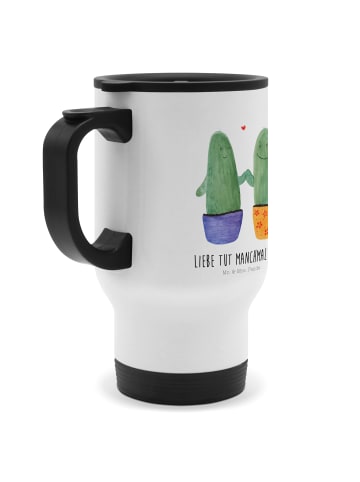 Mr. & Mrs. Panda Thermobecher To Go Kaktus Liebe mit Spruch in Weiß