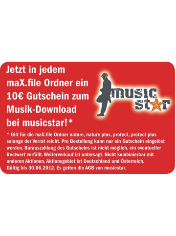 Herlitz Ordner Kunststoff A5 quer maX.file protect 75mm blau