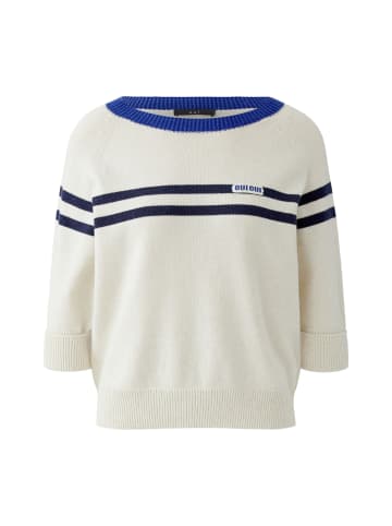 Oui Pullover in white blue