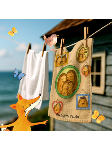 Mr. & Mrs. Panda Handtuch Igel Familie Design ohne Spruch in Weiß