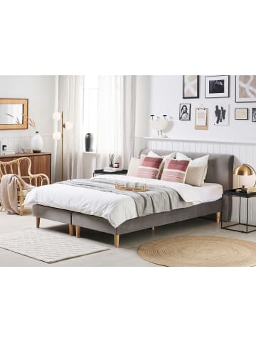 Beliani 4-tlg Doppelbett MARQUISE in Grau