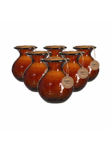 Ritzenhoff & Breker 6er Set Vasen Marokko Wabe 18,5 cm in braun