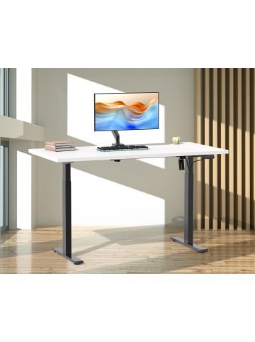 VCM  Schreibtisch höhenverstellbar Lona 140x80 in Schwarz / Weiß