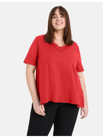 SAMOON T-Shirt Kurzarm Rundhals in Power Red