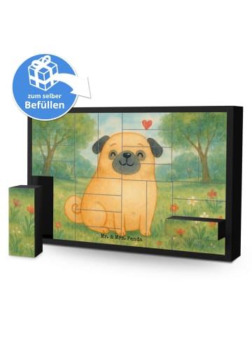 Mr. & Mrs. Panda Befüllbarer Adventskalender Mops Design ohne Sp... in Weiß