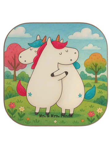 Mr. & Mrs. Panda bieruntersetzer Einhörner Umarmen Design ohne S... in Weiß