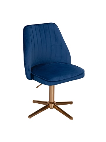 KADIMA DESIGN Schreibtischstuhl Dunkelblau Samt Design Drehstuhl mit Lehne, in Blau