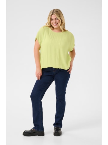 KAFFE curve Kurzarm-Bluse KCami Loose fit in Lettuce Green