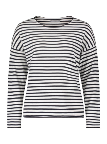 BETTY & CO Strickpullover mit U-Boot-Ausschnitt in Weiß/Dunkelblau