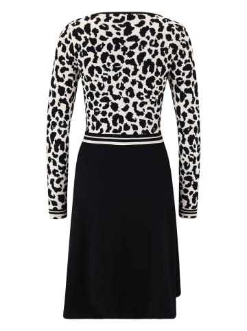 Zero  Strickkleid mit Leomuster in BlackCream