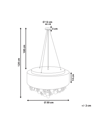 Beliani Pendelleuchten BARBEIRA in Silber - (W) 50 x (H) 120 x (L) 50 cm