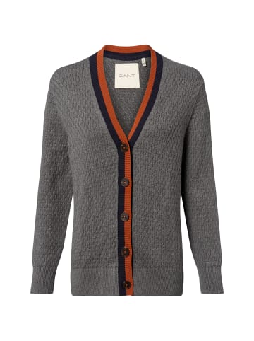 Gant Strickjacke in grau mehrfarbig - 0001