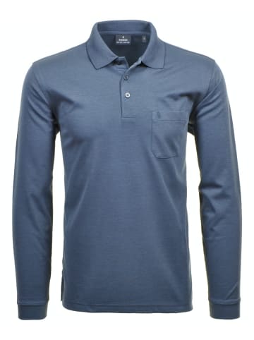 Ragman Softknit-Polo langarm in Blau