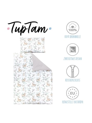 TupTam Kinder Bettwäsche 2-Teilig in grün/beige