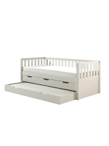 others AUSZIEHBETT Karena 211x86x98 aus Massivholz in Weiß