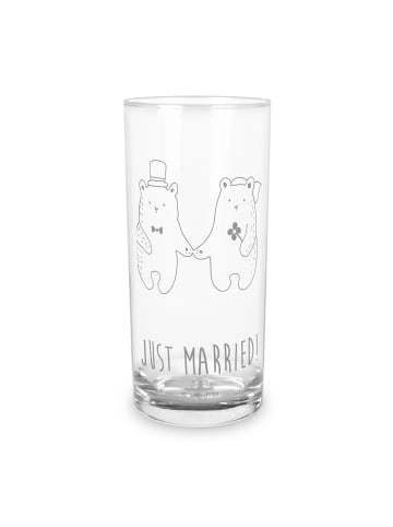 Mr. & Mrs. Panda Wasserglas Bär Heirat mit Spruch in Transparent