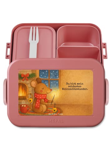 Mr. & Mrs. Panda Bento Box Maus Weihnachten Design mit Spruch in Rot Pastell